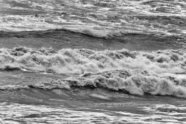 İtalya, Sicilya, Akdeniz, dalgalı deniz dalgaları