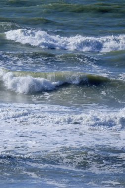 İtalya, Sicilya, Akdeniz, dalgalı deniz dalgaları