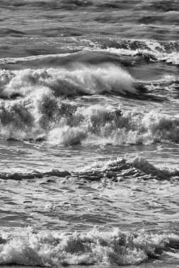 İtalya, Sicilya, Akdeniz, dalgalı deniz dalgaları