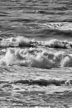 İtalya, Sicilya, Akdeniz, dalgalı deniz dalgaları