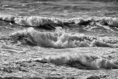 İtalya, Sicilya, Akdeniz, dalgalı deniz dalgaları