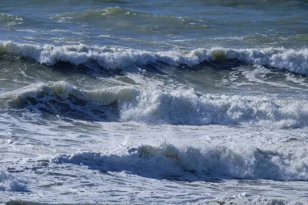 Itália Sicília Mar Mediterrâneo Ondas Mar Ásperas — Fotografia de Stock