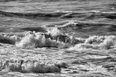 İtalya, Sicilya, Akdeniz, dalgalı deniz dalgaları