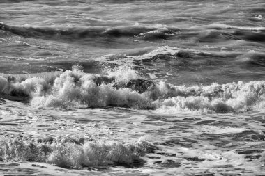 İtalya, Sicilya, Akdeniz, dalgalı deniz dalgaları