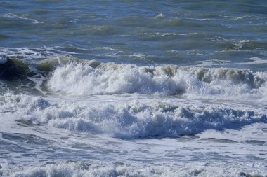 İtalya, Sicilya, Akdeniz, dalgalı deniz dalgaları