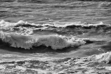 İtalya, Sicilya, Akdeniz, dalgalı deniz dalgaları