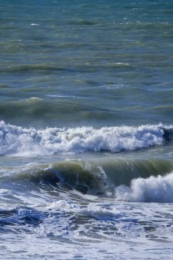 İtalya, Sicilya, Akdeniz, dalgalı deniz dalgaları