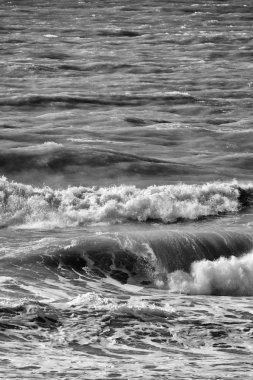 İtalya, Sicilya, Akdeniz, dalgalı deniz dalgaları