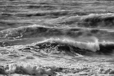 İtalya, Sicilya, Akdeniz, dalgalı deniz dalgaları