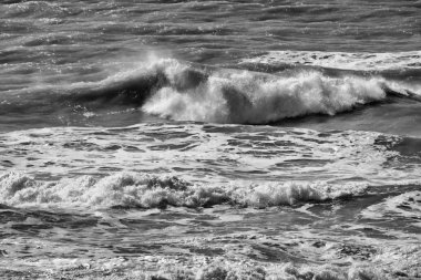 İtalya, Sicilya, Akdeniz, dalgalı deniz dalgaları