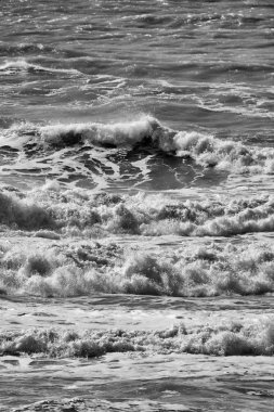 İtalya, Sicilya, Akdeniz, dalgalı deniz dalgaları