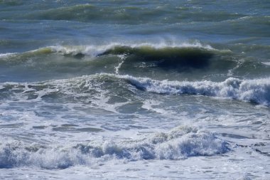 İtalya, Sicilya, Akdeniz, dalgalı deniz dalgaları