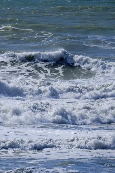 Itália Sicília Mar Mediterrâneo Ondas Mar Ásperas — Fotografia de Stock