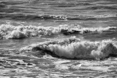 İtalya, Sicilya, Akdeniz, dalgalı deniz dalgaları