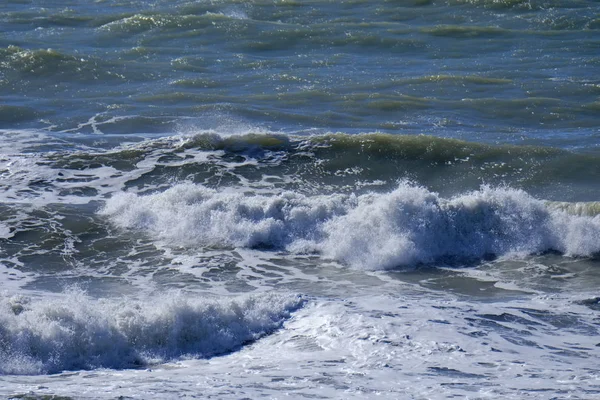 Italien Sizilien Mittelmeer Raue Wellen — Stockfoto