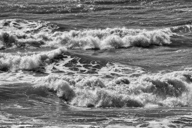 İtalya, Sicilya, Akdeniz, dalgalı deniz dalgaları