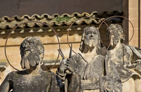 意大利 西西里岛 莫迪卡 拉古萨省 圣彼得大教堂巴洛克式的外观和宗教雕像 18世纪 — 图库照片