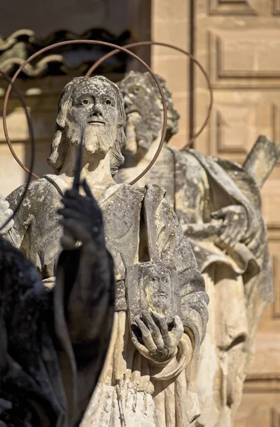 意大利 西西里岛 莫迪卡 拉古萨省 圣彼得大教堂巴洛克式的外观和宗教雕像 18世纪 — 图库照片
