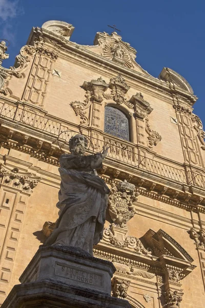 Italia Sicilia Modica Provincia Ragusa Fachada Barroca San Pedro Catedral — Foto de Stock