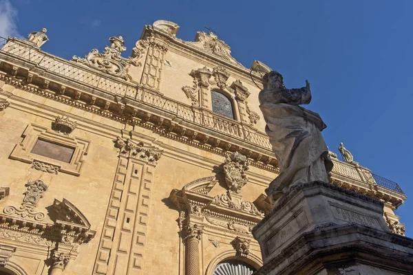 Italie Sicile Modica Province Raguse Façade Baroque Saint Pierre Cathédrale — Photo