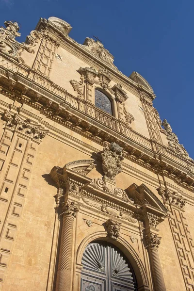 Włochy Sycylia Modica Prowincja Ragusa Katedra Peter Barokową Fasadą Xviii — Zdjęcie stockowe