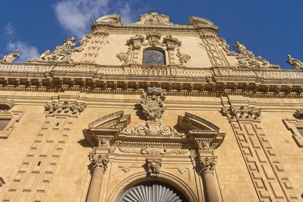 Italy Sicily Modica Ragusa Province Peter Cathedral Baroque Facade 18Th — стоковое фото