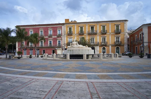 Italy Sicily Comiso Ragusa Province November 2018 View Diana Fountain — Stock Photo, Image