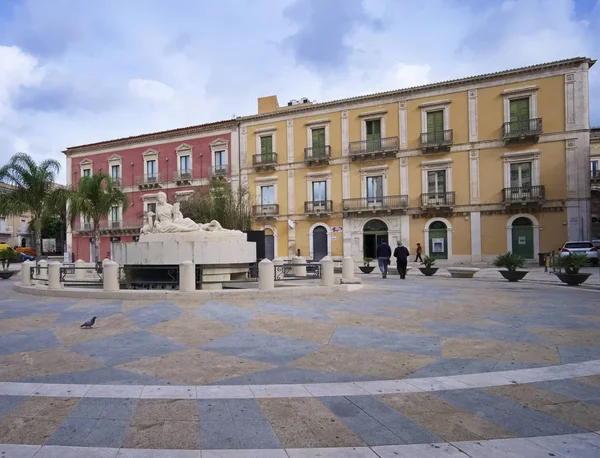 Italia Sicilia Comiso Provincia Ragusa Noviembre 2018 Vista Fuente Diana —  Fotos de Stock