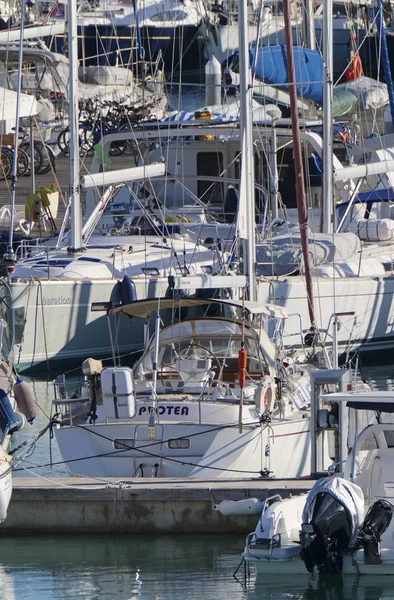 Italien Sizilien Mittelmeer Marina Ragusa November 2018 Motorboote Und Luxusyachten — Stockfoto