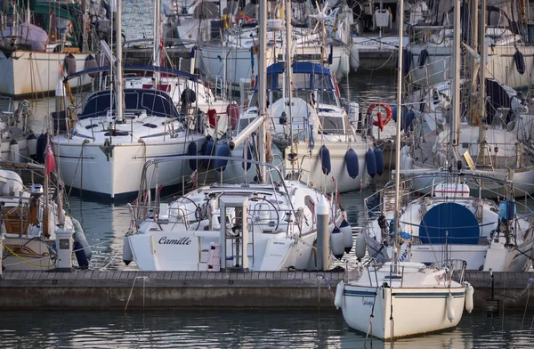 Itália Sicília Mar Mediterrâneo Marina Ragusa Novembro 2018 Barcos Iates — Fotografia de Stock