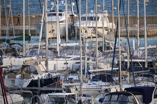 Italy Sicily Mediterranean Sea Marina Ragusa November 2018 Boats Luxury — Stock Photo, Image