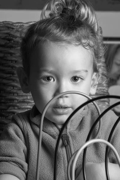 Itália Sicília Marina Ragusa Retrato Menino Anos Brincando Com Seus — Fotografia de Stock