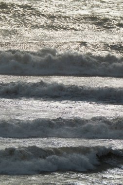 İtalya, Sicilya, Akdeniz, dalgalı deniz dalgaları