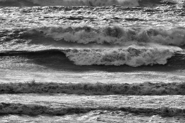 Itália Sicília Mar Mediterrâneo Ondas Mar Ásperas — Fotografia de Stock