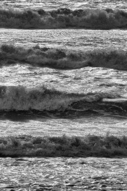 İtalya, Sicilya, Akdeniz, dalgalı deniz dalgaları
