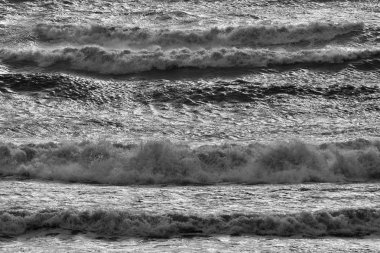 İtalya, Sicilya, Akdeniz, dalgalı deniz dalgaları