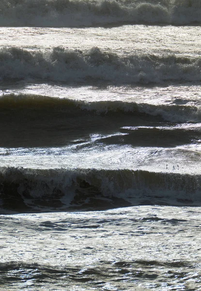 Italia Sicilia Mar Mediterráneo Olas Mar Agitadas —  Fotos de Stock