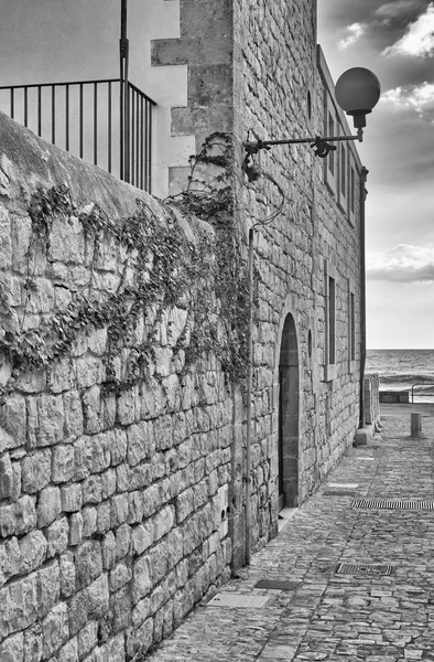 Talya Sicilya Akdeniz Donnalucata Ragusa Eyaleti Deniz Kenarındaki Eski Taş — Stok fotoğraf