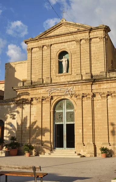 Italie Sicile Donnalucata Province Raguse Vue Sur Façade Église Baroque — Photo