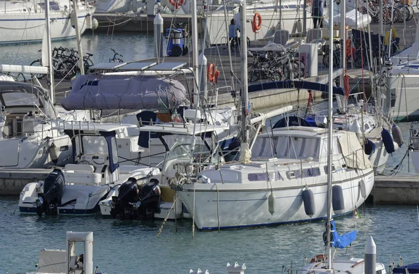 Italie Sicile Méditerranée Marina Ragusa Décembre 2018 Bateaux Moteur Yachts — Photo