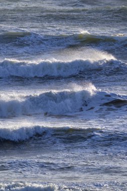 İtalya, Sicilya, Akdeniz, dalgalı deniz dalgaları