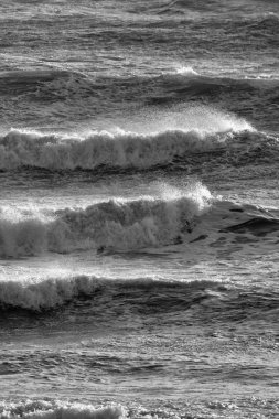 İtalya, Sicilya, Akdeniz, dalgalı deniz dalgaları