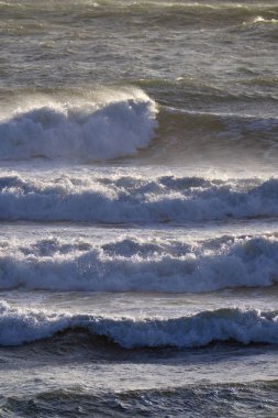 İtalya, Sicilya, Akdeniz, dalgalı deniz dalgaları
