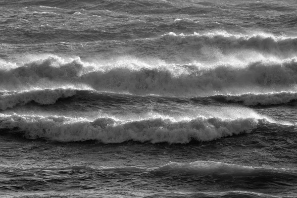 Itália Sicília Mar Mediterrâneo Ondas Mar Ásperas — Fotografia de Stock