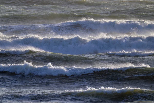 Italië Sicilië Middellandse Zee Ruwe Zee Golven — Stockfoto