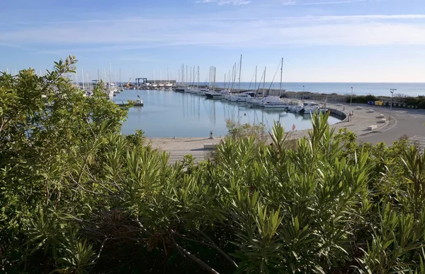 Itália Sicília Mar Mediterrâneo Marina Ragusa Barcos Motor Iates Luxo — Fotografia de Stock