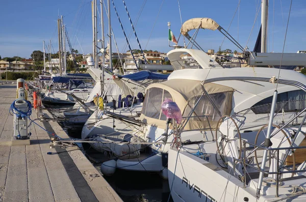 Italia Sicilia Mar Mediterraneo Marina Ragusa Dicembre 2018 Yacht Lusso — Foto Stock