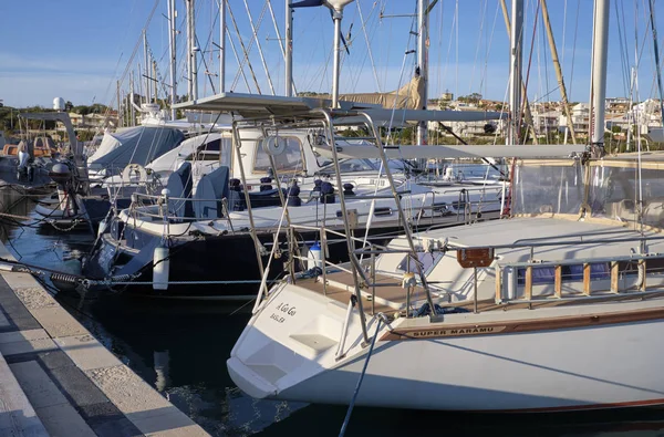 Italia Sicilia Mar Mediterraneo Marina Ragusa Dicembre 2018 Yacht Lusso — Foto Stock