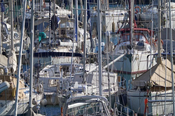 Italien Sicilien Medelhavet Marina Ragusa Januari 2019 Segelbåtar Hamnen Ledare — Stockfoto