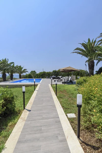 Italy Sicily Sampieri Ragusa Province Countryside Stone House Garden Swimming — Stock Photo, Image